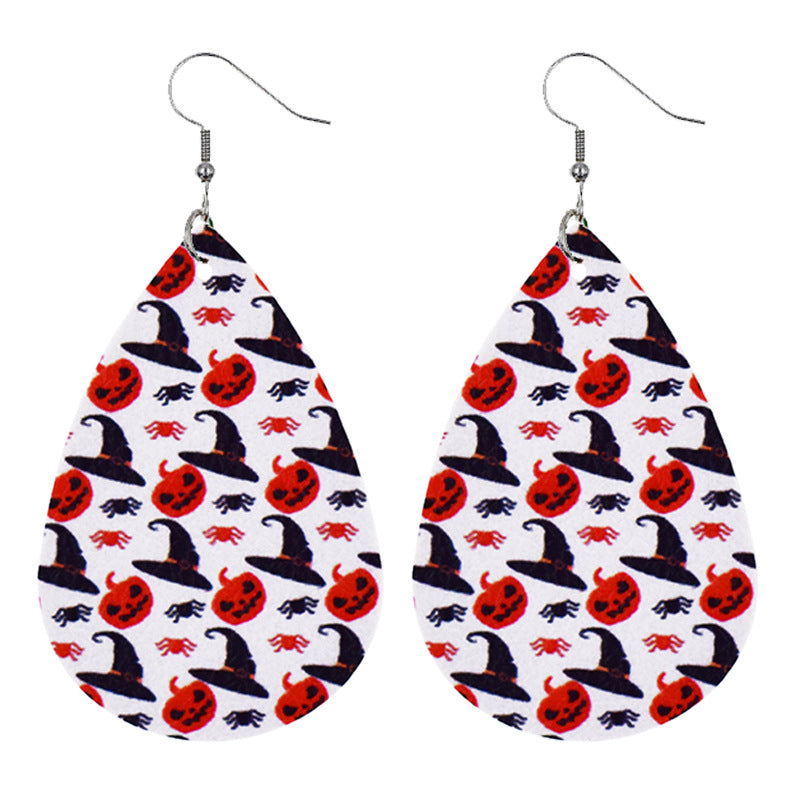 Wholesale Bat Elf Water Drop  Leather Earrings